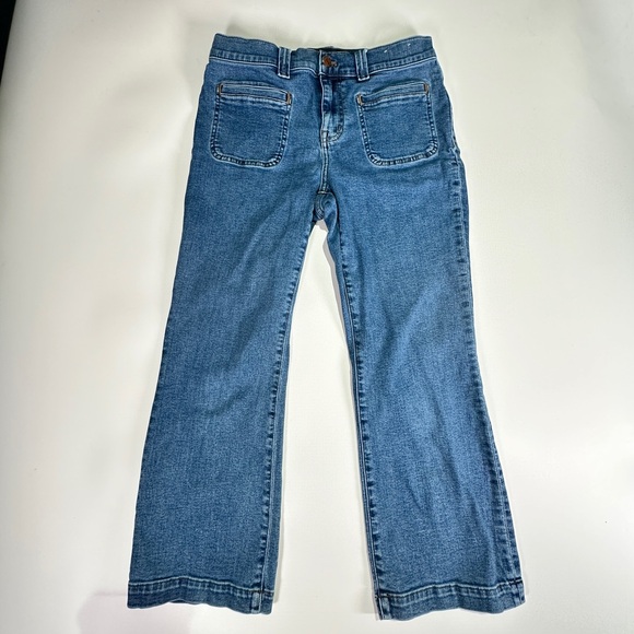 Madewell kick out jeans mid rise stretch denim patch pockets 29P - Picture 2 of 9